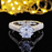 Silver White Topaz CZ Diamond Gemstones Eternity Ring