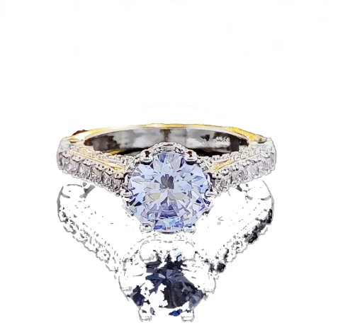 Silver White Topaz CZ Diamond Gemstones Eternity Ring