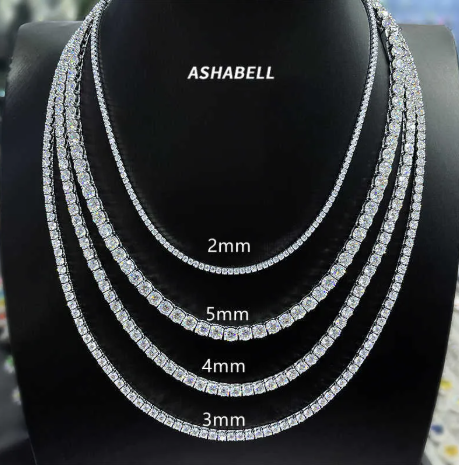 925 silver tennis chain + tennis bracelet