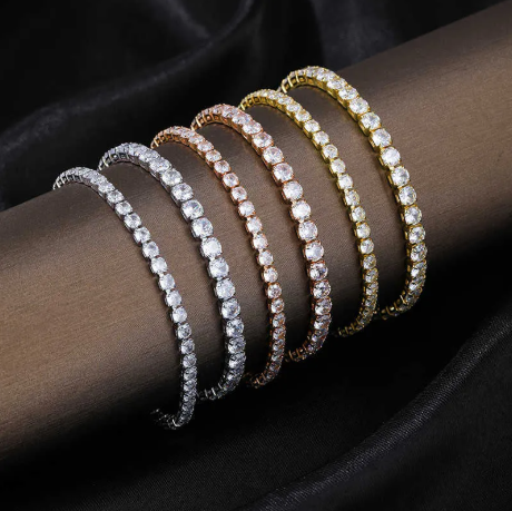 925 silver tennis chain + tennis bracelet