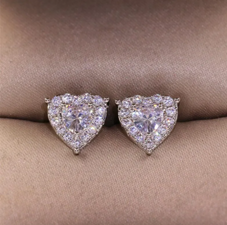 SilverPear Cut White Topaz CZ Diamond Earring