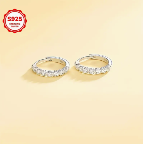 Silvery Delicate Hoop Luxary Earrings