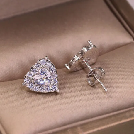 SilverPear Cut White Topaz CZ Diamond Earring