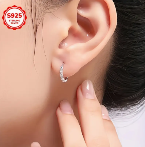 Silvery Delicate Hoop Luxary Earrings
