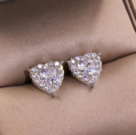SilverPear Cut White Topaz CZ Diamond Earring