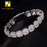 Silver D Color VVS Moissanite Diamond Cluster Tennis Bracelet
