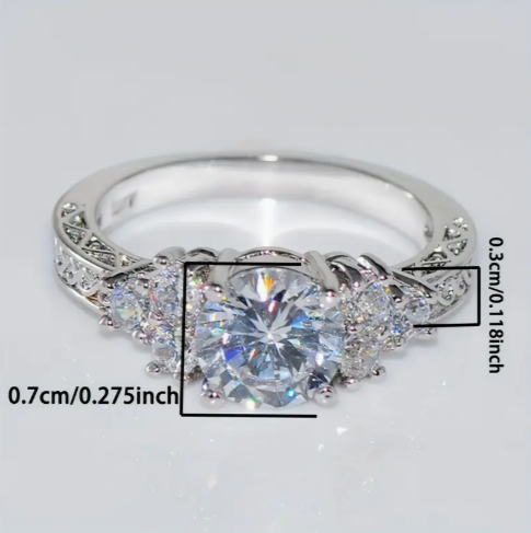 Pure Silvery Luxury Halo Ring